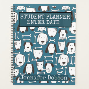Student Planner with colorful cartoon dogs