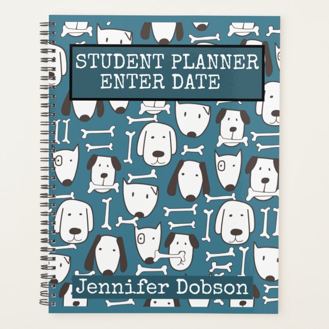 Student Planner with colorful cartoon dogs (Front)