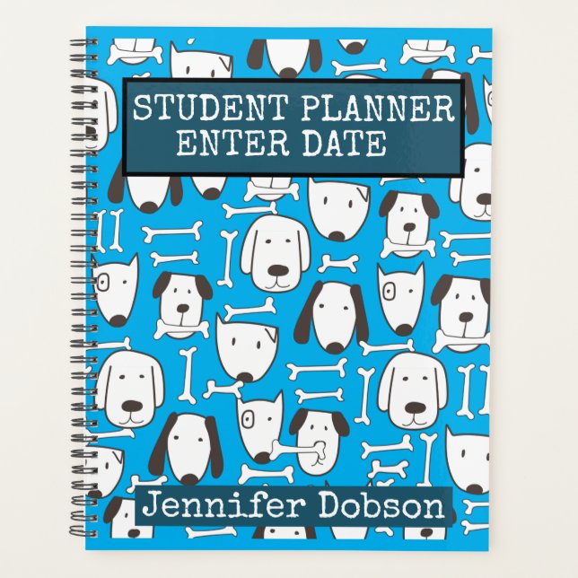 Student Planner with colorful cartoon dogs (Front)