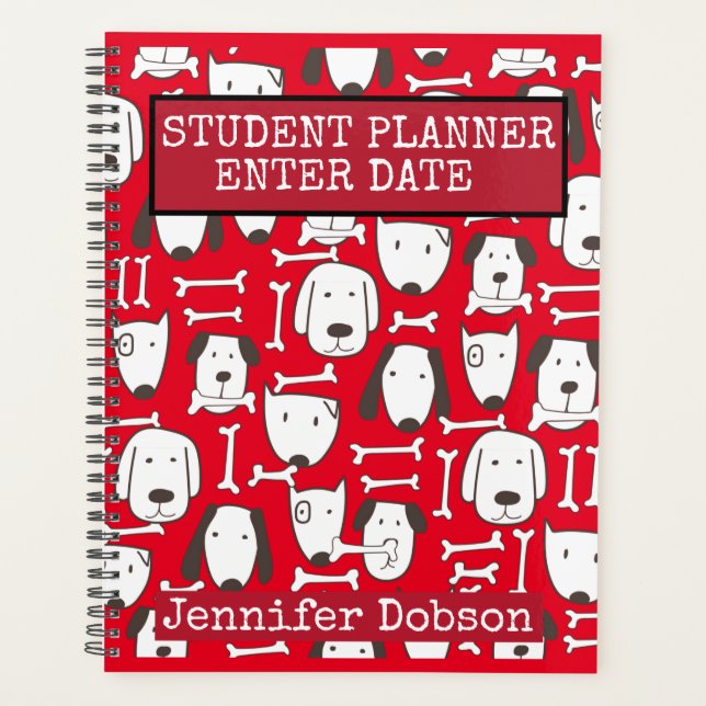 Student Planner with colorful cartoon dogs (Front)