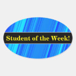 [ Thumbnail: Student Praise + Blue and Cyan Lines Pattern Sticker ]