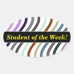 [ Thumbnail: Student Praise + Colorful Wavy Lines Pattern Sticker ]