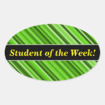 [ Thumbnail: Student Praise + Green Lines/Stripes Pattern Sticker ]