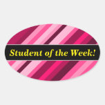 [ Thumbnail: Student Praise + Pink/Magenta Stripes Pattern Sticker ]