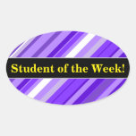 [ Thumbnail: Student Praise + Purple and White Striped Pattern Sticker ]