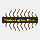 [ Thumbnail: Student Praise + Red & Green Wavy Lines Pattern Sticker ]