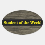 [ Thumbnail: Student Praise + Rustic Faux Wood Look Pattern Sticker ]