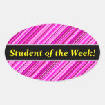[ Thumbnail: Student Praise + Thin Pink & Magenta Lines Pattern Sticker ]