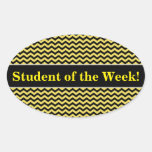 [ Thumbnail: Student Praise + Yellow & Black Wavy Line Pattern Sticker ]