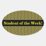 [ Thumbnail: Student Praise + Yellow & Black Wavy Line Pattern Sticker ]