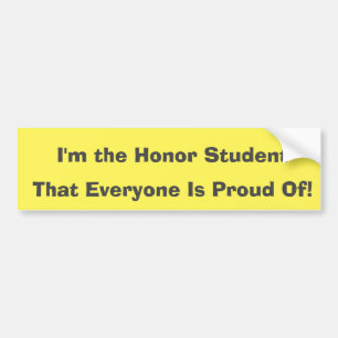 Student Proud Parent Honor Student Bumper Sticker