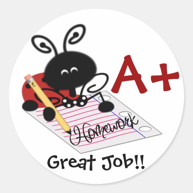 Student Reward Ladybug Sticker (Front)