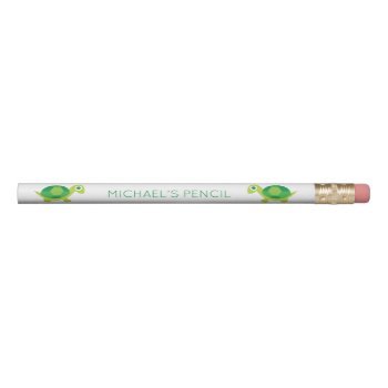 Student’s Cute Turtle Back To School Pencil by nyxxie at Zazzle
