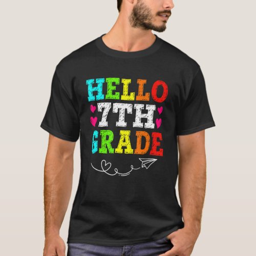 Student Teacher Hello 7th Grade Back To School Fir T_Shirt