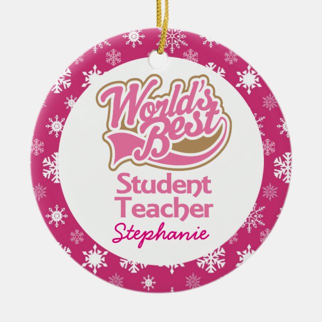 Student Teacher Personalized gift Ornament (Front)