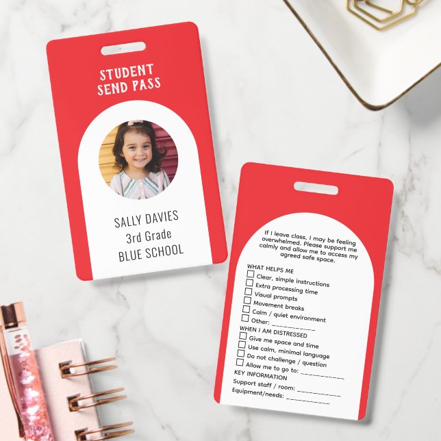 Student Toilet Pass Badge | Reusable School Bath (Office)