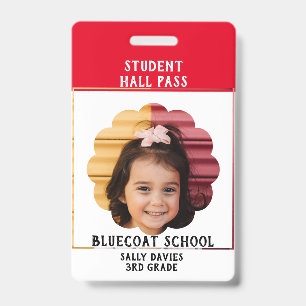 student  toilet pass school Badge