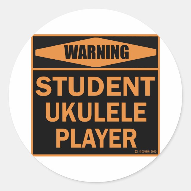 Student Ukulele Player Classic Round Sticker (Front)