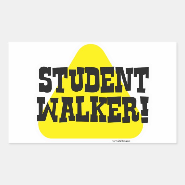 Student Walker Rectangular Sticker (Front)