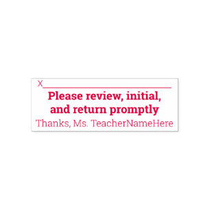Student Work Review & Custom Name Rubber Stamp
