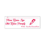 [ Thumbnail: Student Work Review & Educator Name Rubber Stamp ]