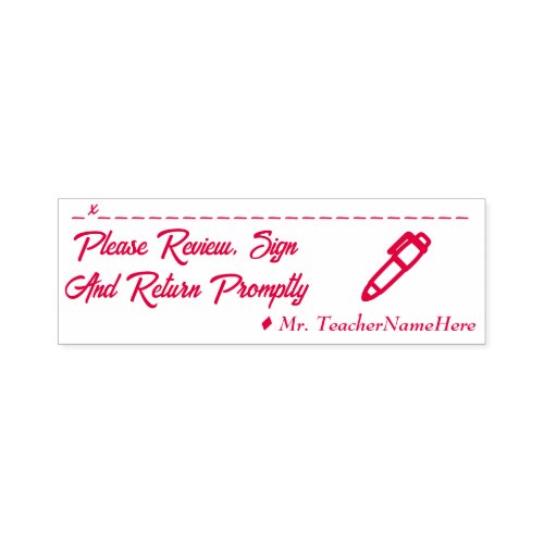 Student Work Review  Educator Name Rubber Stamp