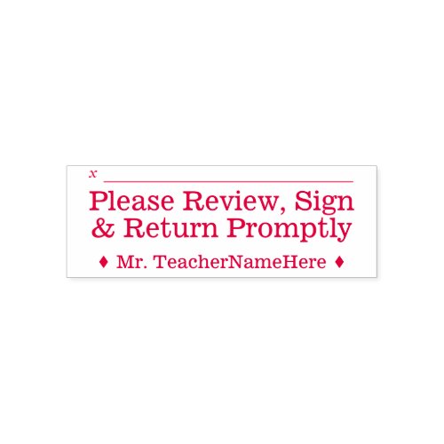 Student Work Review  Name Rubber Stamp