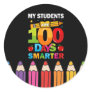 Students 100 Days Smarter Classic Round Sticker