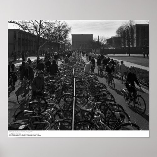 Students and Bicycles near the Library Feb 1967 Poster