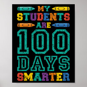Students Are 100 Days Smarter School Kids Student Poster