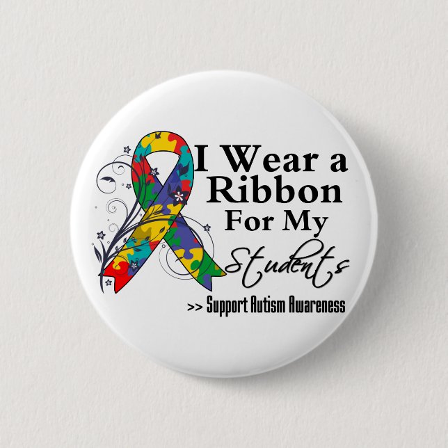Students - Autism Ribbon Button (Front)