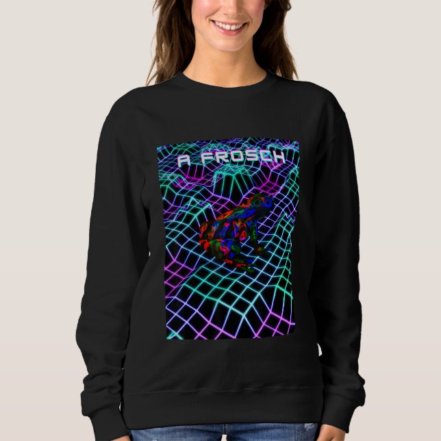 Students Cashper A Frog Vaporwave Aesthetic Thanks Sweatshirt (Front)