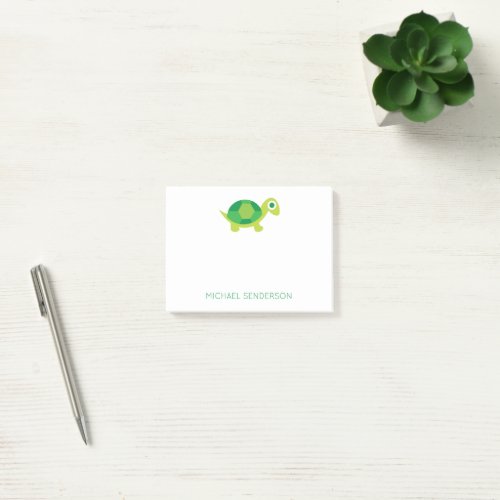 Students Cute Green Turtle Notepad 