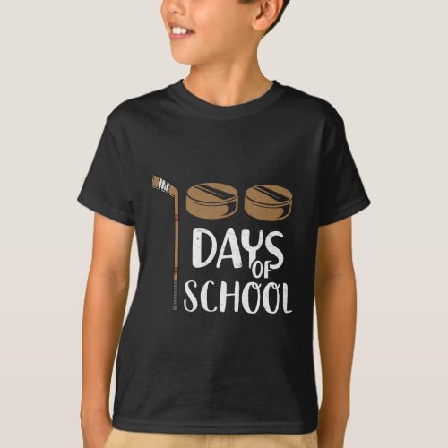 Students Fun 100th Day Of School Hockey  T_Shirt