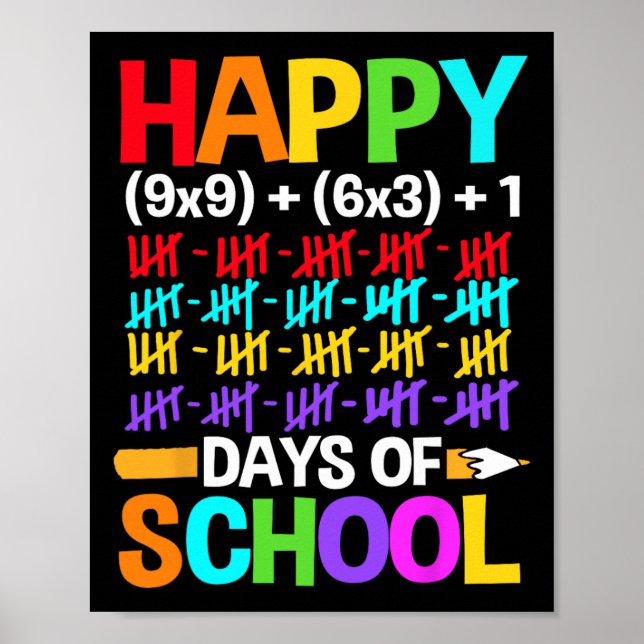 Students Happy 100 Days Of School  Poster (Front)