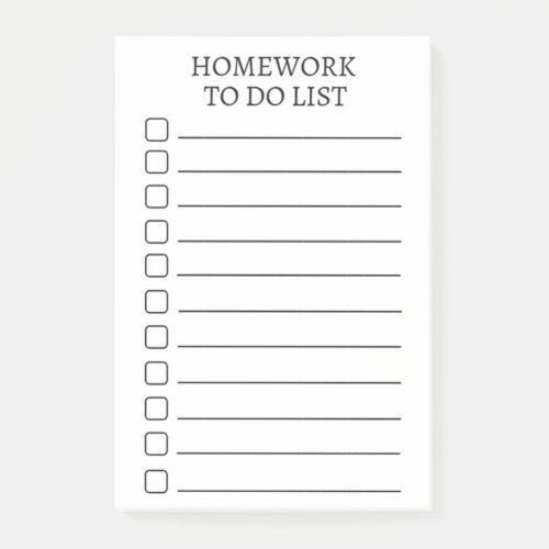 Students Homework To Do List Modern Post_It Notes