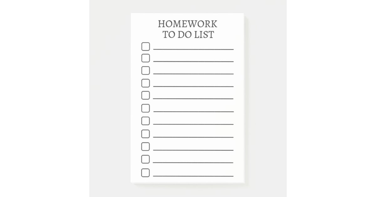 Student's Homework To Do List Modern Post-It Notes | Zazzle