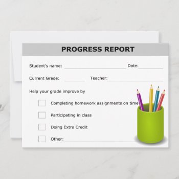 Student's Progress Report by Allita at Zazzle
