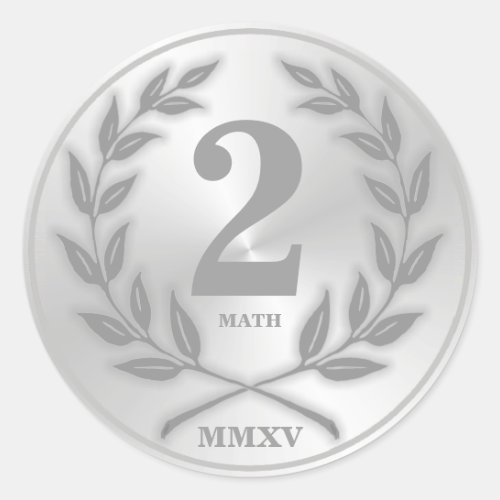 Students Silver Medal Classic Round Sticker