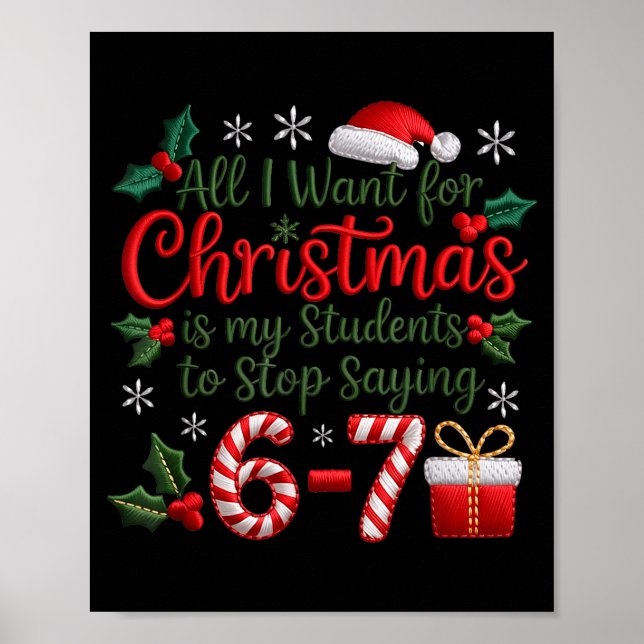 Students Stop Saying 6-7 Meme 67 Funny Teachers Ch Poster (Front)