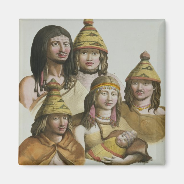 Studies of native Americans (colour litho) Magnet (Front)