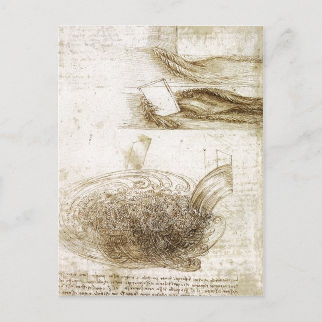 Studies of Water passing Obstacles and falling 150 Postcard (Front)