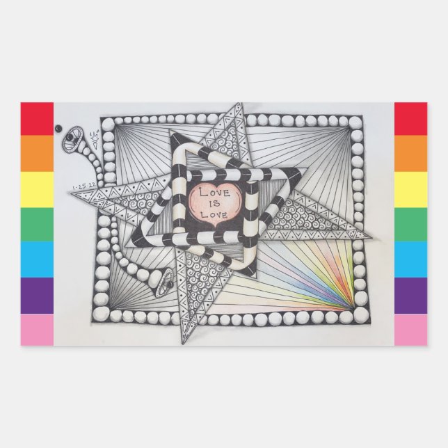 Studio 40: Love is Love Rectangular Sticker (Front)