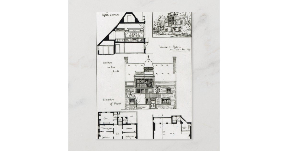 Studio and Cottage for Miss Rosa Corder Postcard Zazzle