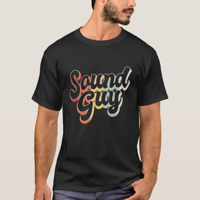 Studio Audio Engineer Retro Sound Guy Tech T Shirt (Front)