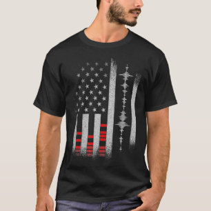 Studio Audio Engineer USA Flag Sound Guy Tech T-Shirt