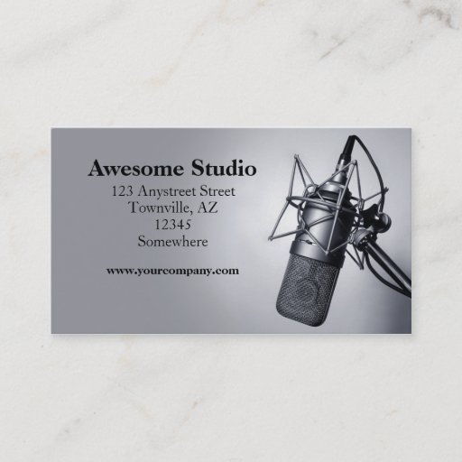 Customizable studio microphone business card template