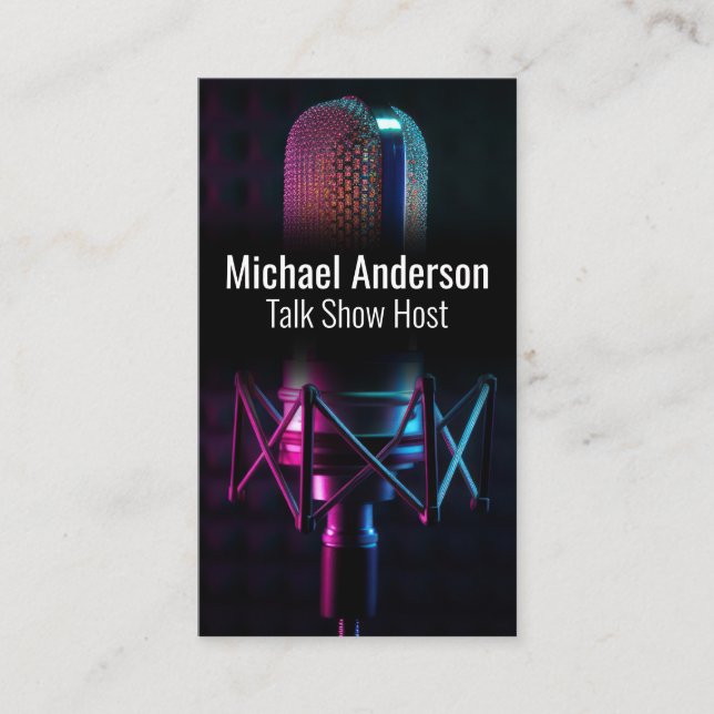 Studio Microphone | Colorful Ambient Light Business Card (Front)