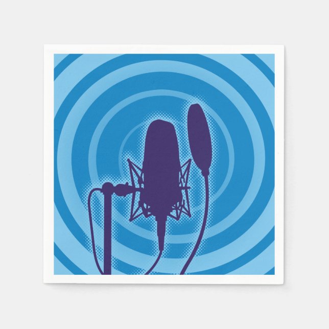 Studio Microphone Paper Napkins (Front)