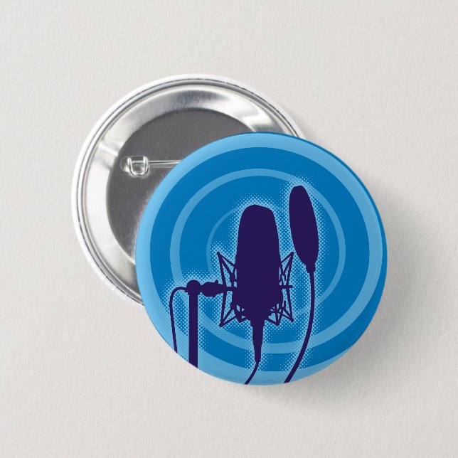 Studio Microphone Pinback Button (Front & Back)
